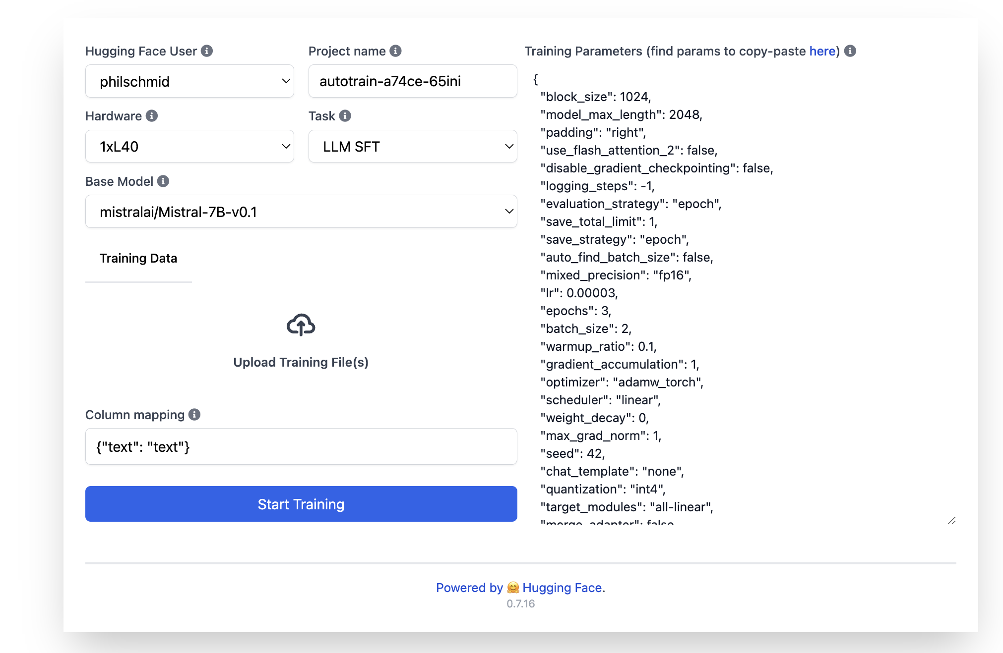 Create AutoTrain Job