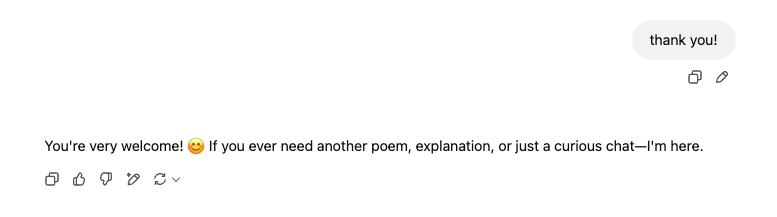 Example of a polite thank you message